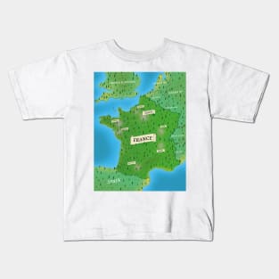 Map Of France Kids T-Shirt